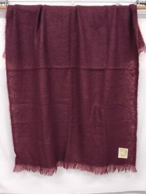 Regency Oversized Mohair & Wool Blanket Scarf – Burgundy